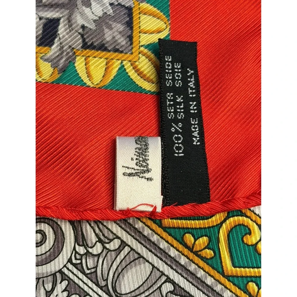 Vintage Neiman Marcus Silk Scarf Made in Italy SPQR Roman‎ Colosseum Coin 35